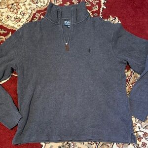 Polo by Ralph Lauren Men's Charcoal Zip-Up Sweater